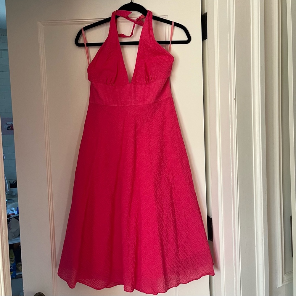Darling J. Crew Cotton Pink Halter Summer Dress